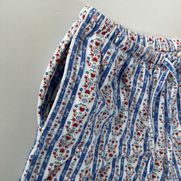 Lanz Of Salzburg Womens Size S Blue Tyrolean Flannel Pajama Set 2 Piece - Picture 14 of 16